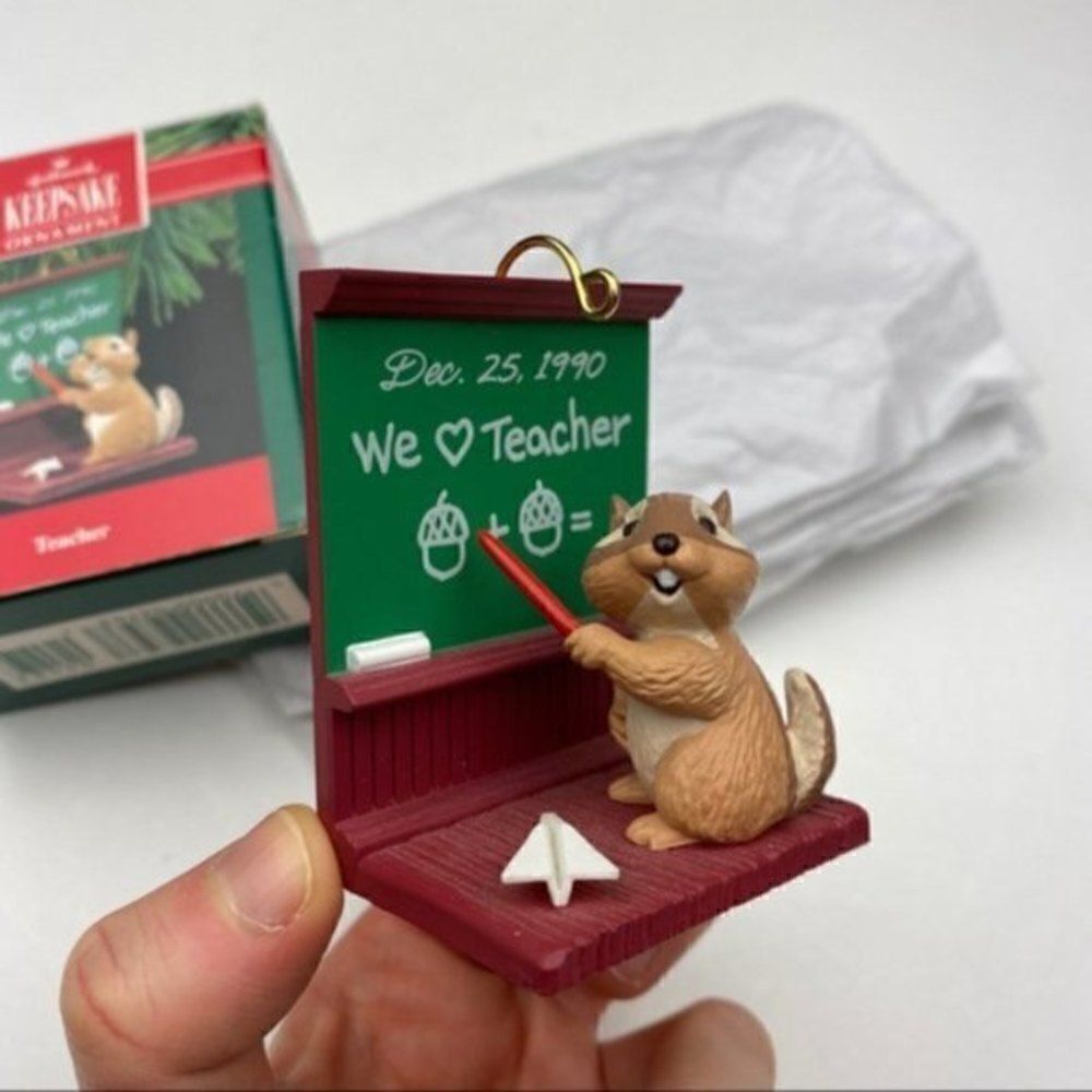 Hallmark Keepsake Ornament Handcrafted Chipmunk Teacher 1990 - Picture 2 of 10